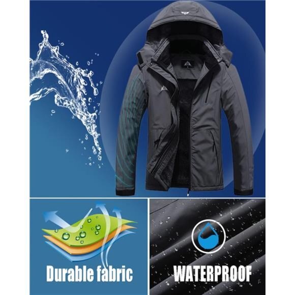 Women's Plus‎ Size Warm Winter Coat Hooded Waterproof Ski Jacket Mountain